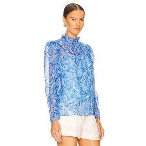 Saloni Mel-B Silk Top in Kiku Periwinkle US 6